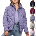 thumbnail image 1 of HBGVBA Winter Coats for Women, Women's Down Jackets Casual Fall Winter Solid Color Zip Up Thickened Cotton Top Warm Winter Clothing, 1 of 9