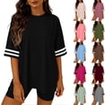 thumbnail image 1 of HBGVBA Women 2 Piece Outfits,Casual Matching Set,Solid Color Crew Neck Short Sleeve Top Shorts Comfortable Casual Outfit Set, 1 of 4