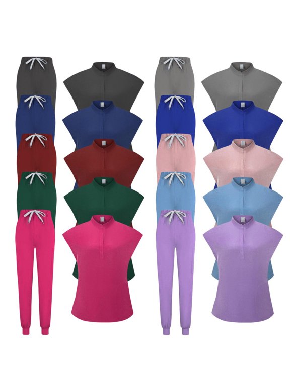 Women Nures Uniform,2 Piece Work Outfits Set,Nurse Work Wear Uniform Clinical Care Work Outfit Set