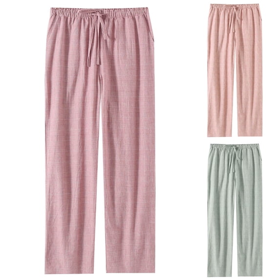 Bovxnpu Women Pajama Pants, Plus Size Pajama Pants Sleep Pants Lounge Pants Drawstring with Pockets Solid Color Comfortable Cotton Sleep Trousers Outerwear Loungewear Sleepwear