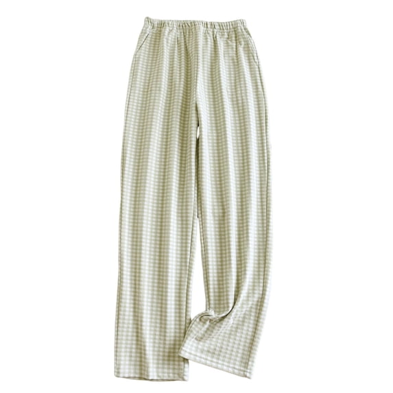 Bovxnpu Women Pajama Pants, Plus Size Pajama Pants Sleep Pants Lounge Pants Fall Winter Striped Cotton with Pockets Drawstring Trousers for Home Warm Sleep Trousers Loungewear Sleepwear