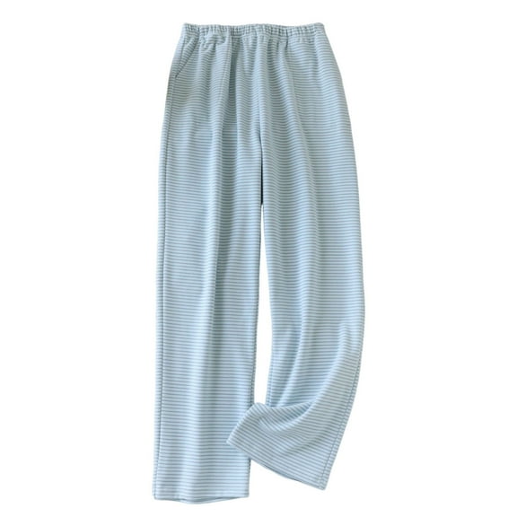 Bovxnpu Women Pajama Pants, Plus Size Pajama Pants Sleep Pants Lounge Pants Fall Winter Striped Cotton with Pockets Trousers for Home Warm Sleep Trousers Loungewear Sleepwear