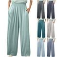 thumbnail image 1 of Bovxnpu Women Pajama Pants, Plus Size Pajama Pants Sleep Pants Lounge Pants Solid Color High Waist Plus Size with Pockets Thin and Sleep Trousers Loungewear Sleepwear, 1 of 6