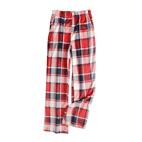 Bovxnpu Women Pajama Pants, Plus Size Pajama Pants Sleep Pants Lounge Pants Stylish Print Flannel Thickened Warm Loose Home Sleep Trousers Loungewear Sleepwear