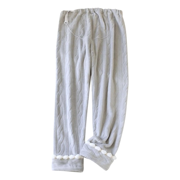 HBGVBA Women Pajama Pants, Plus Size Pajama Pants Sleep Pants Lounge Pants Stylish Solid Color Thickened Warm Loose Home Elastic Waist Sleep Trousers Loungewear Sleepwear