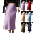 thumbnail image 1 of HBGVBA Women Satin Pencil Skirts,Summer Solid Color Satin Bodycon Skirt Slim Cut for Casual and Stylish Daily Wear, 1 of 5