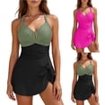 thumbnail image 1 of HBGVBA Women's 1 Piece Swimsuit,Beach Bathing Suits,Long Sleeve Surf Shorts Guard Set with Modest Coverage and Adjustable Straps and High Support, 1 of 5