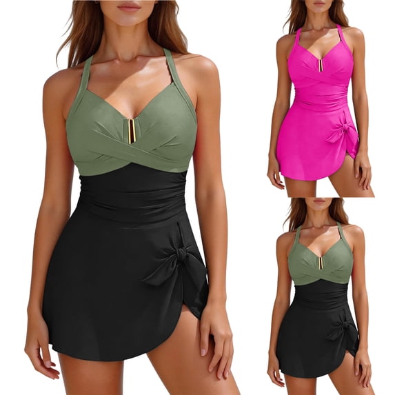 HBGVBA Women's 1 Piece Swimsuit,Beach Bathing Suits,Long Sleeve Surf Shorts Guard Set with Modest Coverage and Adjustable Straps and High Support