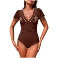 thumbnail image 1 of HBGVBA Women's 1 Piece Swimsuit,Beach Bathing Suits,Solid Color Swimsuit with Built-in Bra Backless Designs, 1 of 5