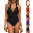 thumbnail image 1 of HBGVBA Women's 1 Piece Swimsuit,Bikini Bathing Suits,Glitter Star Detail Backless Tankini Swimwear Set with Pocket and High Coverage, 1 of 5