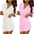 thumbnail image 1 of HBGVBA Women's 2 PC Lightweight Short Robe,Ice Silk Bathrobe Soft Fabric Casual Home Indoor Loungewear Sleep Robe, 1 of 5
