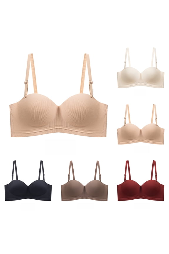 Women's Balconette BrasSeamless Push Up Lift Bras Soft Support Sagging Wireless Backless Intimates Bras
