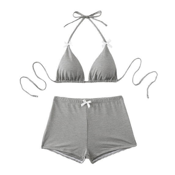 HBGVBA Women's Bikini Set,2 Piece Bathing Suits,High Waist Drawstring Bikini Swimsuit Set with Push Up Designs
