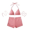 thumbnail image 1 of HBGVBA Women's Bikini Set,2 Piece Bathing Suits,High Waist Drawstring Bikini Swimsuit Set with Push Up Designs, 1 of 5