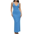 thumbnail image 1 of HBGVBA Women's Casual Maxi Dress,Cami Sleeveless Dresses,Deep V-Neck Fashion Fitted Soft Breathable Evening Party Prom Long Formal Dress, 1 of 5