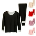 thumbnail image 1 of Bovxnpu Women's Pajama Set 2 Piece Lounge Set, Thermal Underwear for Women Long Johns Winter Warm Fleece Lined Base Layer Set Cold Weather Top and Bottom Sleepwear Loungewear, 1 of 3