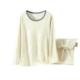 thumbnail image 1 of Bovxnpu Women's Pajama Set 2 Piece Lounge Set, Thermal Underwear for Women Pajamas for Women Set Fall Winter Cotton Round Neck Warm Long Sleeve Thermal 2 Piece Set Sleepwear Loungewear, 1 of 3