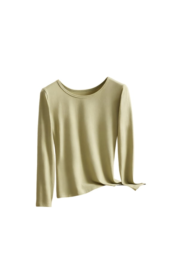 Women's Pajama Tops Sleep Shirt, Women's Plus Size Fall Winter Cotton Warm Thermal Long Sleeve Thin Base Layer Underwear Top Sleepwear Loungewear