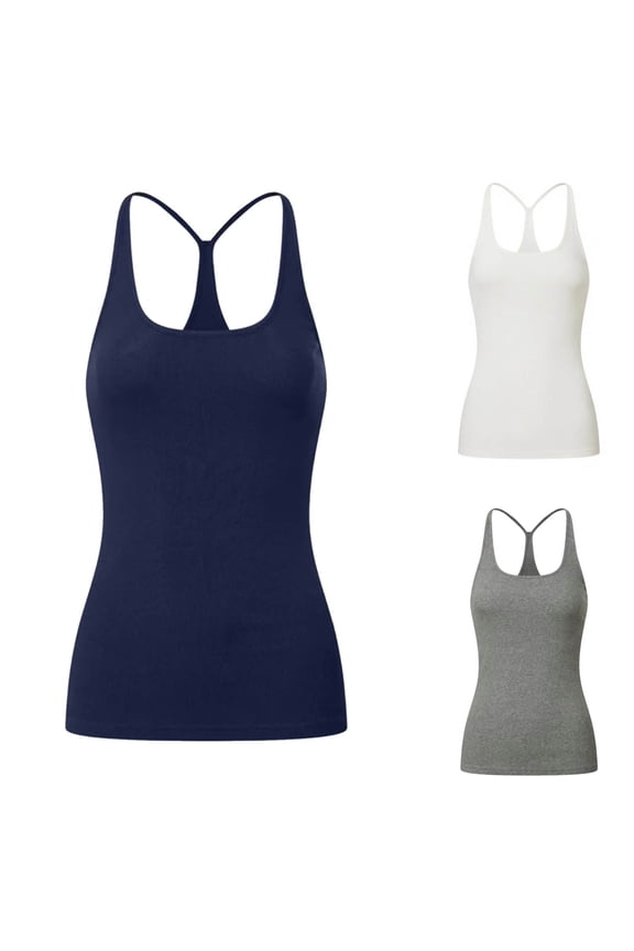 Women's Pajama Tops Sleep Shirt, Women's Plus Size Solid Color Racerback Suspender Vest Round Neck Suspender Vest Sleepwear Loungewear