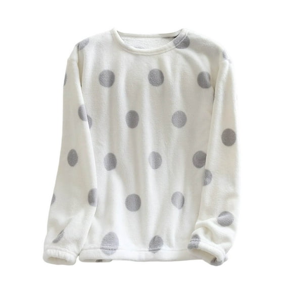 Bovxnpu Women's Pajama Tops Sleep Shirt, Women's Plus Size Winter Print Fuzzy Fleece Lined Thickened Flannel Button Down Cardigan Long Sleeve Warm Homewear Sleepwear Loungewear