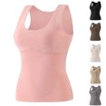 thumbnail image 1 of Bovxnpu Women's Pajama Tops Sleep Shirt, Women's Thermal Shirt Fall Winter Cotton Trimmed Round Neck Warm Suspender Vest Sleeveless Base Layer for Underwear Sleepwear Loungewear, 1 of 8