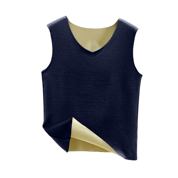 Bovxnpu Women's Pajama Tops Sleep Shirt, Women's Thermal Shirt Fall Winter Cotton Warm Seamless Solid Color V Neck Plus Size Vest Base Layer Sleepwear Loungewear