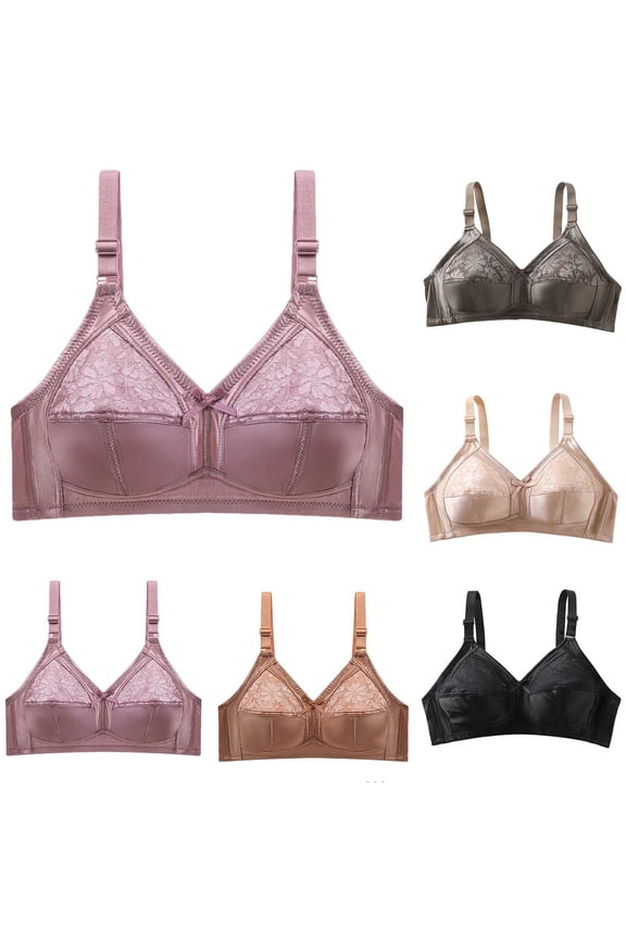 Women's Push Up Bras,Breathable Lightweight Lace Plus Size Wireless C Cup Comfortable Support Bras