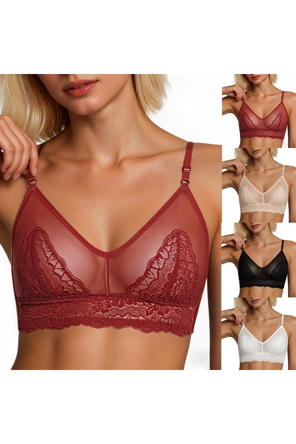 Women's Push Up Bras,Lace Mesh Breathable Lightweight Summer Intimates Comfortable Bras