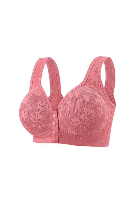 Women's Push Up Bras,Wireless Front Closure Breathable Intimates Plus Size Full Cover Bras