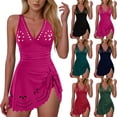 thumbnail image 1 of HBGVBA Women's Swimsuit Dress,1 Piece Bathing Suits,Long Sleeve Surf Shorts Guard Set with Modest Coverage and Pads, 1 of 5