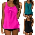 thumbnail image 1 of HBGVBA Women's Tankini Swimauits,Beach Bathing Suits,Long Sleeve Surf Shorts Guard Set with Modest Coverage and Built-in Bra, 1 of 5