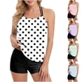 thumbnail image 1 of HBGVBA Women's Tankini Swimauits,Beach Bathing Suits,Mesh Panel Back Tankini Swimwear Set with High Support, 1 of 5