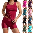 thumbnail image 1 of HBGVBA Women's Tankini Swimauits,Beach Bathing Suits,Short Sleeve Surf Guard Set with Modest Coverage, 1 of 5