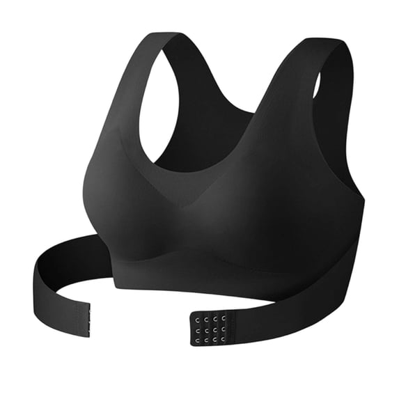 HBGVBA Women's Wireless Bras Full Coveraged Wide Strap Front Closure Seamless Solid Color Push Up Bra