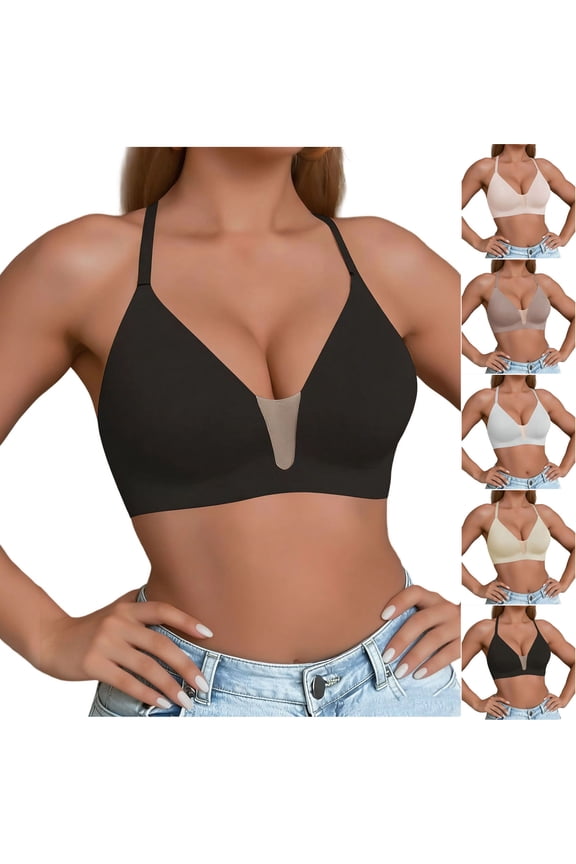 Women's Wireless Bras,Seamless Thin Straps Lightweight Breathable Sports Backless Smoothing Bras
