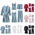 thumbnail image 1 of HBGVBA Womens 5 Piece Casual Pajama Set 5 Piece Loungewear Set Thin Camisole And Robe Home Outfit Summer Homewear, 1 of 3