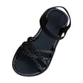 thumbnail image 1 of HBGVBA Womens Beach Sandals Open Toe Elastic Strap Flat Sole Summer Casual Outdoor Comfortable Versatile Shoes 36, 1 of 4