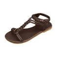 thumbnail image 1 of HBGVBA Womens Beach Sandals Round Toe Open Toe Flat Sole Casual Outdoor Comfortable Breathable Shoes 41, 1 of 4