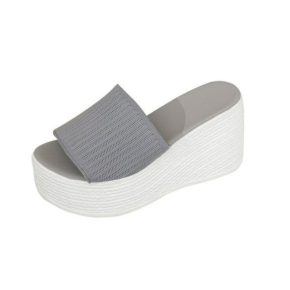 HBGVBA Womens Beach Slippers Solid Color Thick Sole Open Toe Summer Casual Outdoor Shoes 36