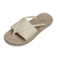 thumbnail image 1 of HBGVBA Womens Beach Slippers Versatile Open Toe Toe Loop Flat Sole Casual Outdoor Comfortable Versatile Shoes 38, 1 of 4