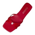 thumbnail image 1 of HBGVBA Womens Beach Slippers Versatile Solid Color Toe Open Toe On Flat Sole Summer Shoes 42, 1 of 4
