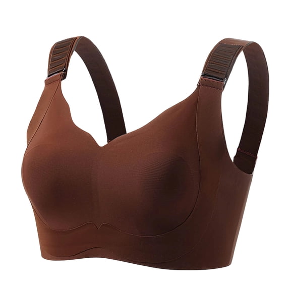 HBGVBA Womens Comfortable Bras V Neck Wide Strap Solid Color Wireless Everyday Support Bra