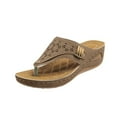 thumbnail image 1 of HBGVBA Womens Flops Toe Loop Wedge Heel Summer Casual Outdoor Comfortable Beach Shoes 36, 1 of 4