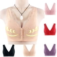 thumbnail image 1 of HBGVBA Womens Plus Size Wireless Bras Front Closure Lace Breathable Full Coveraged Bralette, 1 of 5