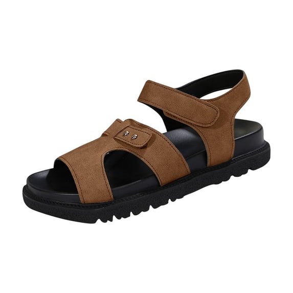 HBGVBA Womens Roman Beach Sandals Solid Color Thick Sole Summer Outdoor Casual Comfortable Versatile Shoes 36