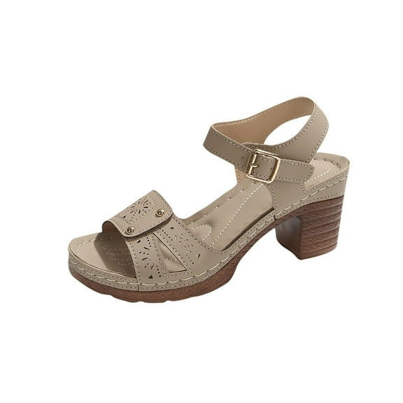 HBGVBA Womens Roman Sandals High Heel Summer Casual Outdoor Stylish Comfortable Shoes 36