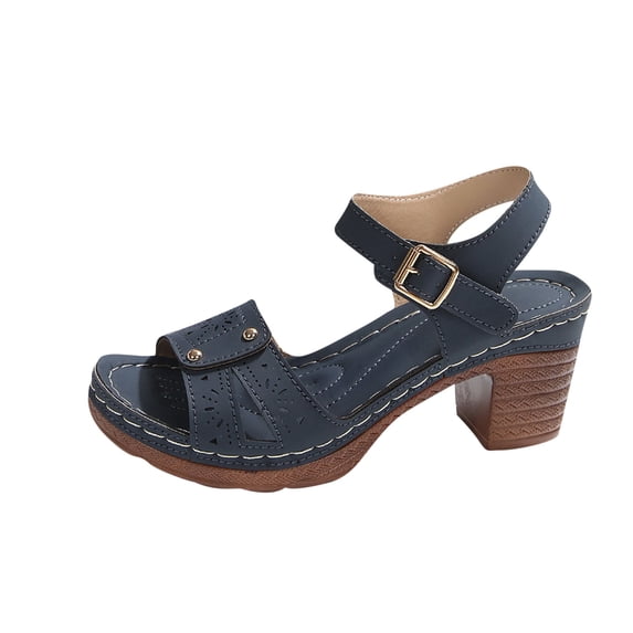 HBGVBA Womens Roman Sandals High Heel Summer Casual Outdoor Stylish Comfortable Shoes 37