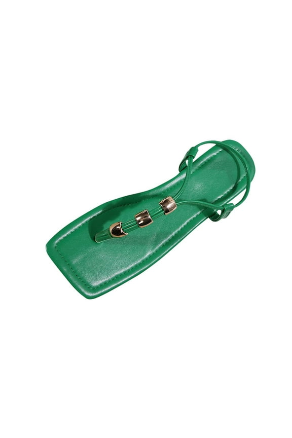 Womens Roman Slippers Toe Loop Beaded Summer Casual Comfortable Stylish Indoor Outdoor Shoes 37