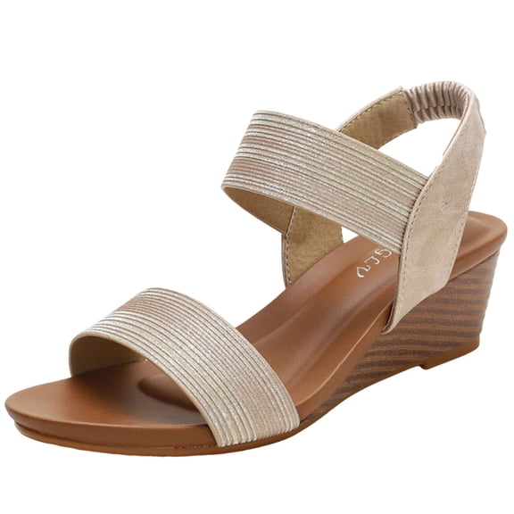 HBGVBA Womens Summer Sandals Bohemian Style Wedge Heel Mule Outdoor Vacation Casual Stylish Comfortable Versatile Shoes 42