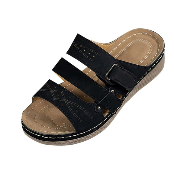 HBGVBA Womens Summer Slippers Fishes Mouth Open Toe Thick Sole Beach Versatile Casual Outdoor Summer Comfortable Shoes 38